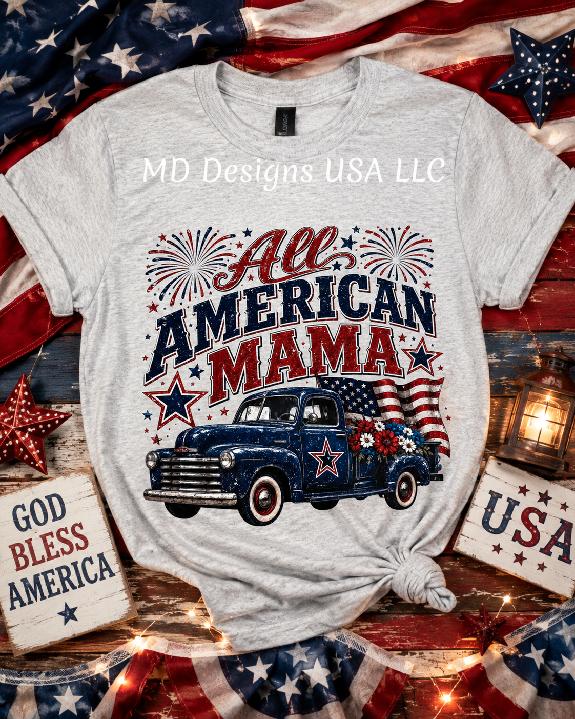 All American Mama Gray Short Sleeve T-Shirt
