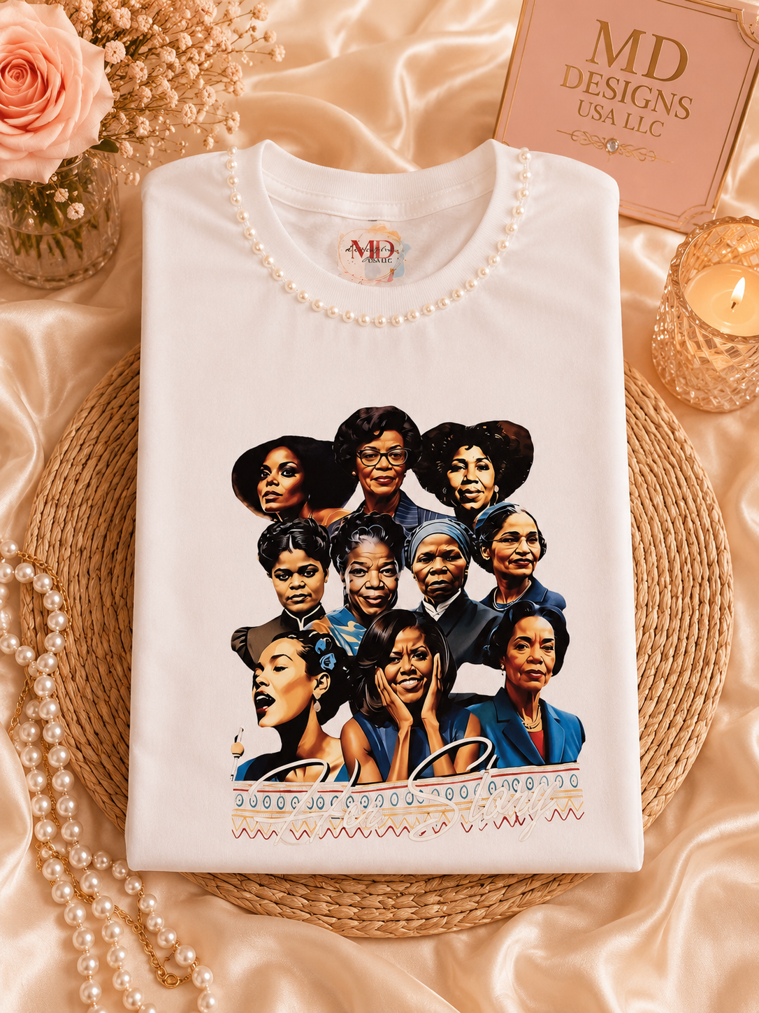 White Pearl Crewneck Her Story T -Shirt