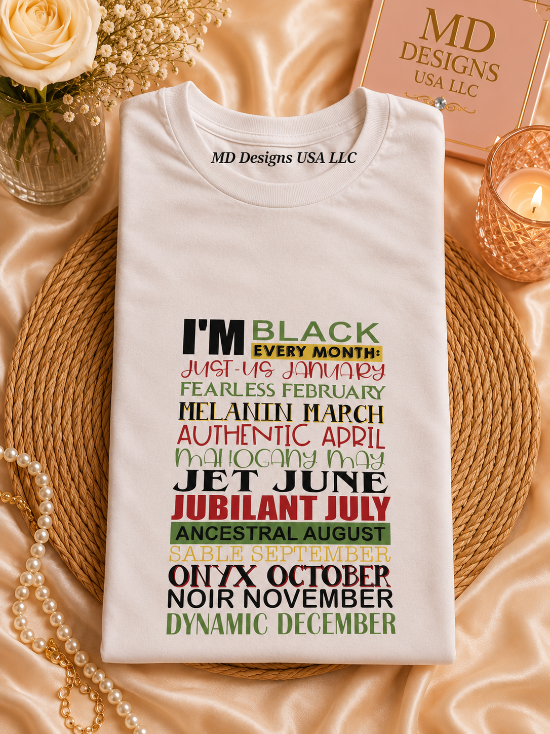 White Crewneck I'm Black T -Shirt