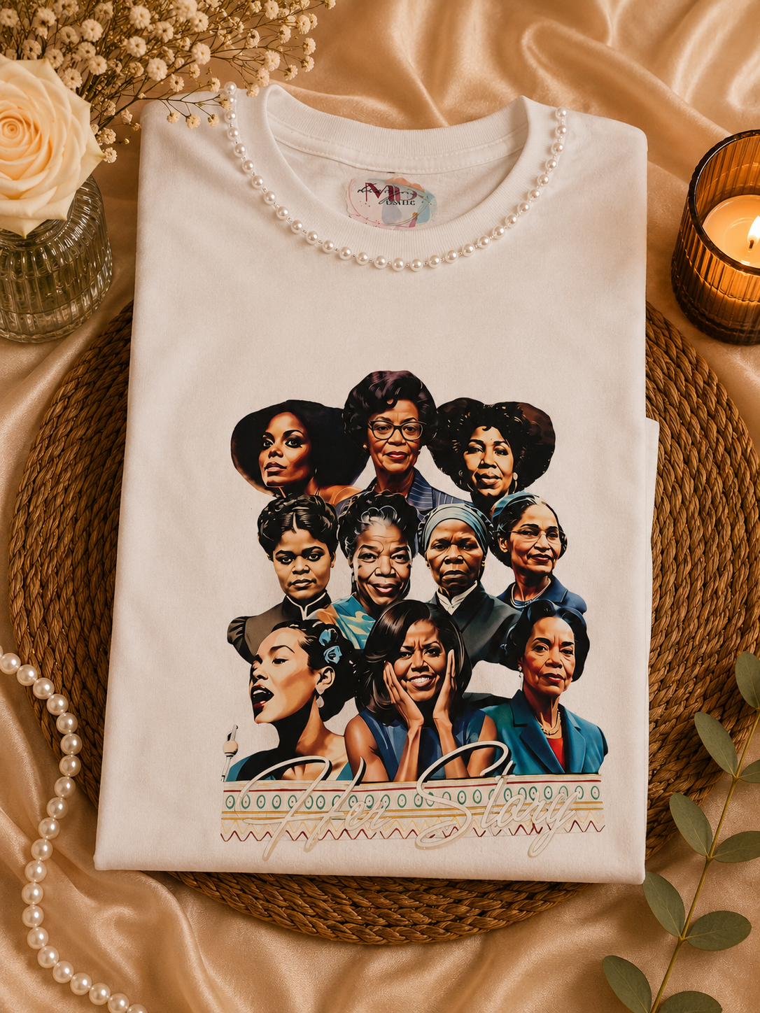White Pearl Crewneck Her Story T-Shirt