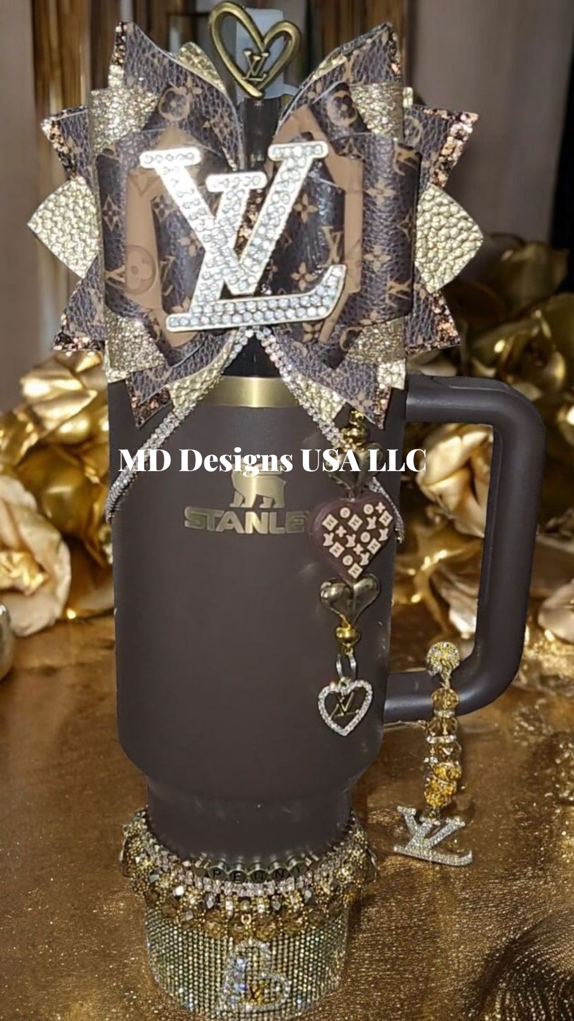Chocolate Gold Heart El Vee Accessory Set