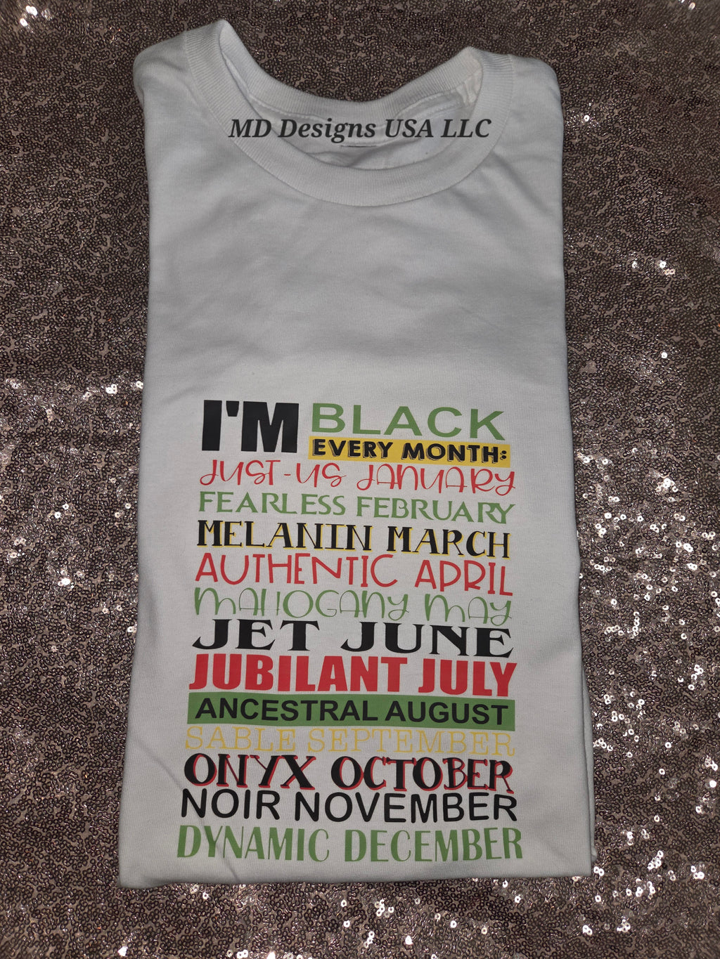 White Crewneck I'm Black T -Shirt