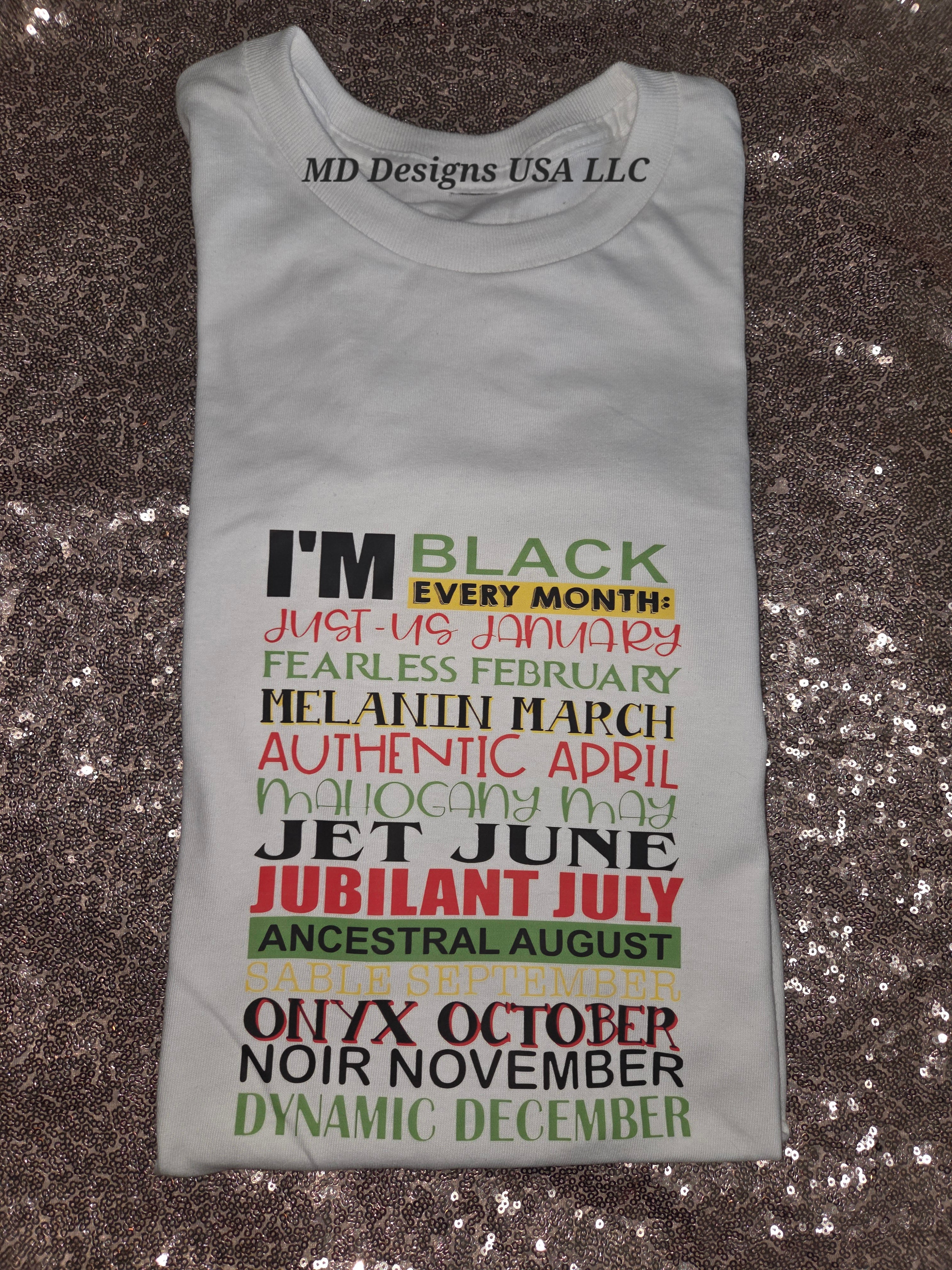 White Crewneck I'm Black T -Shirt