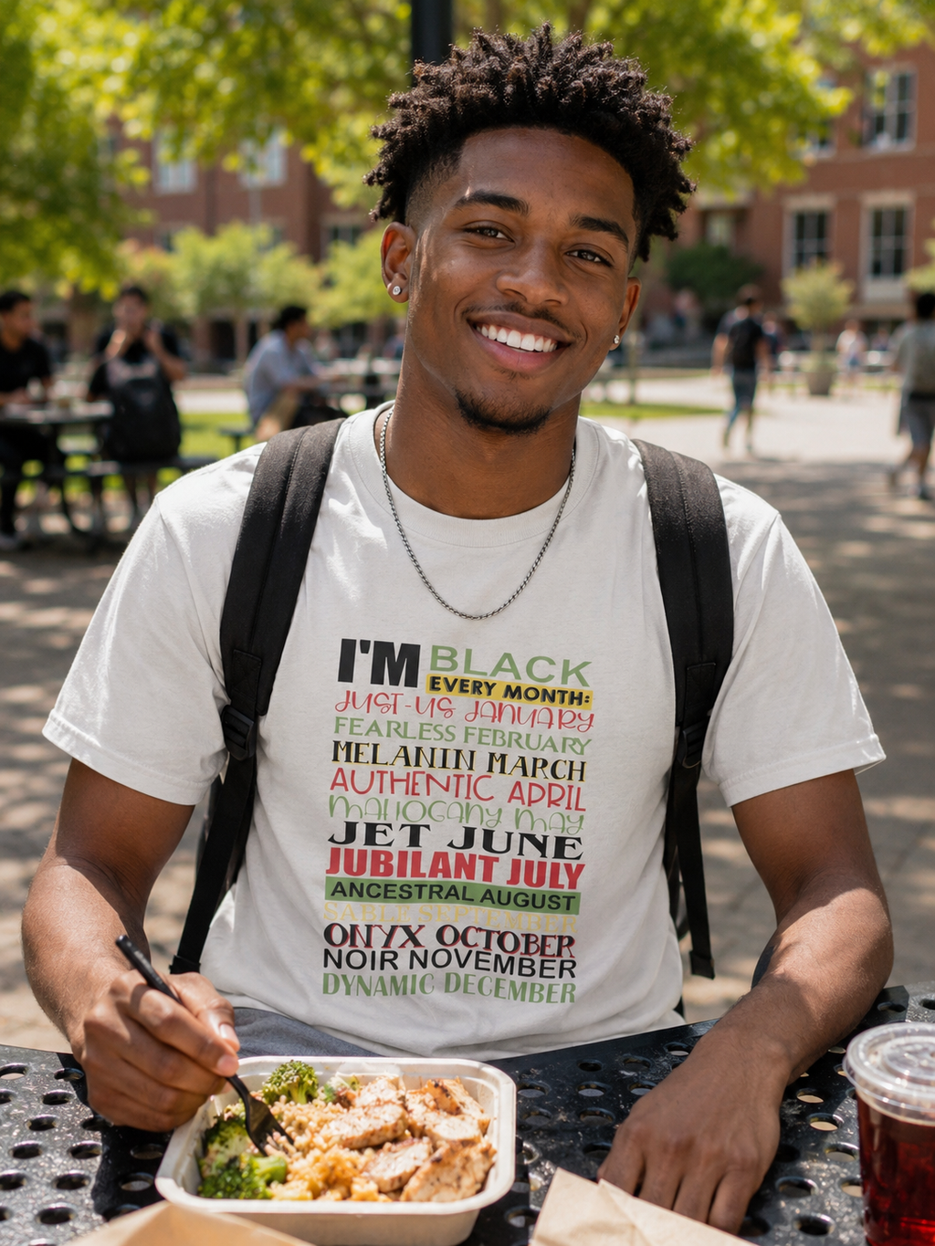 White Crewneck I'm Black T -Shirt