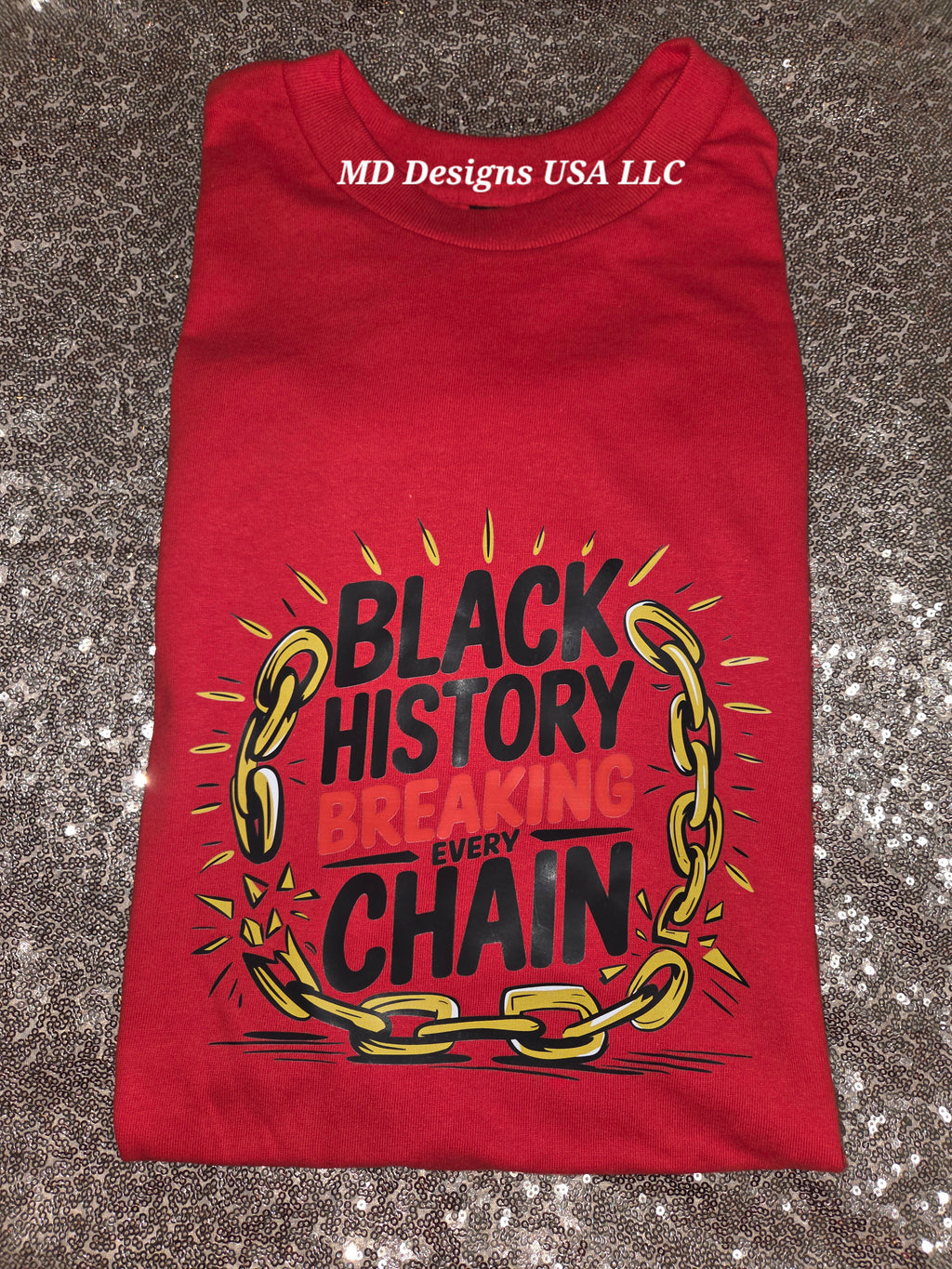 Red Crewneck Breaking the Chains T-Shirt