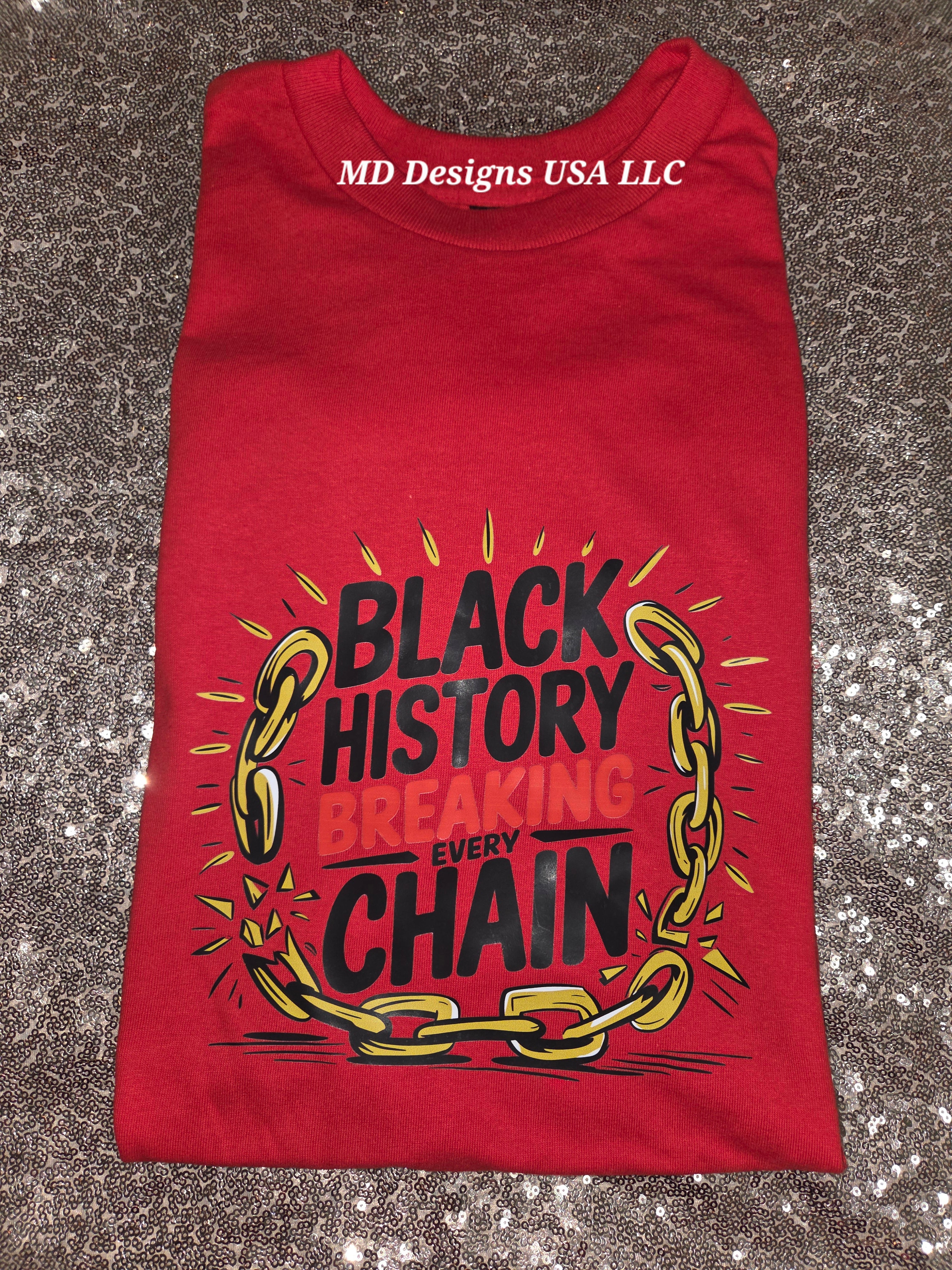 Red Crewneck Breaking the Chains T-Shirt