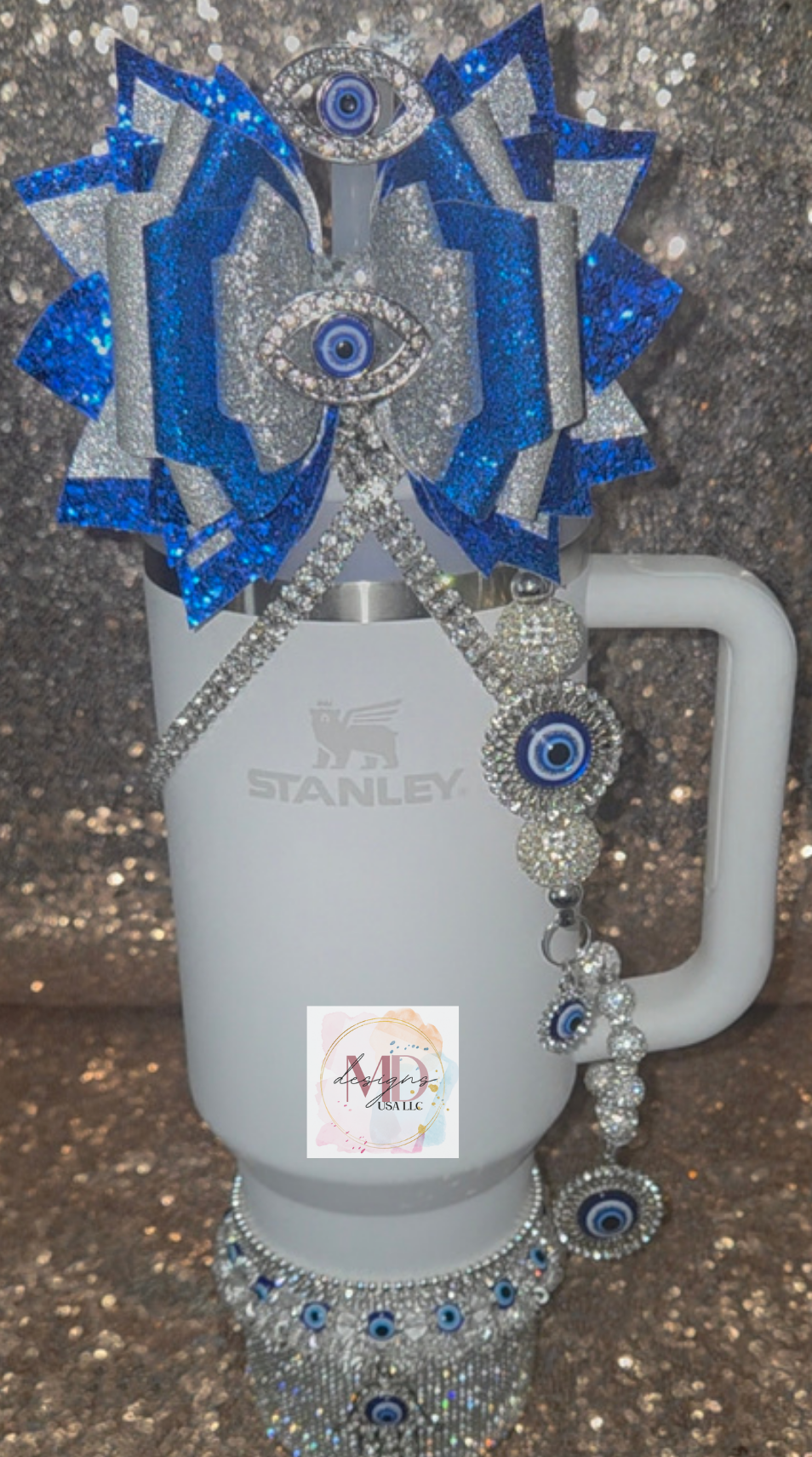 Silver Evil Eye Accessory Set