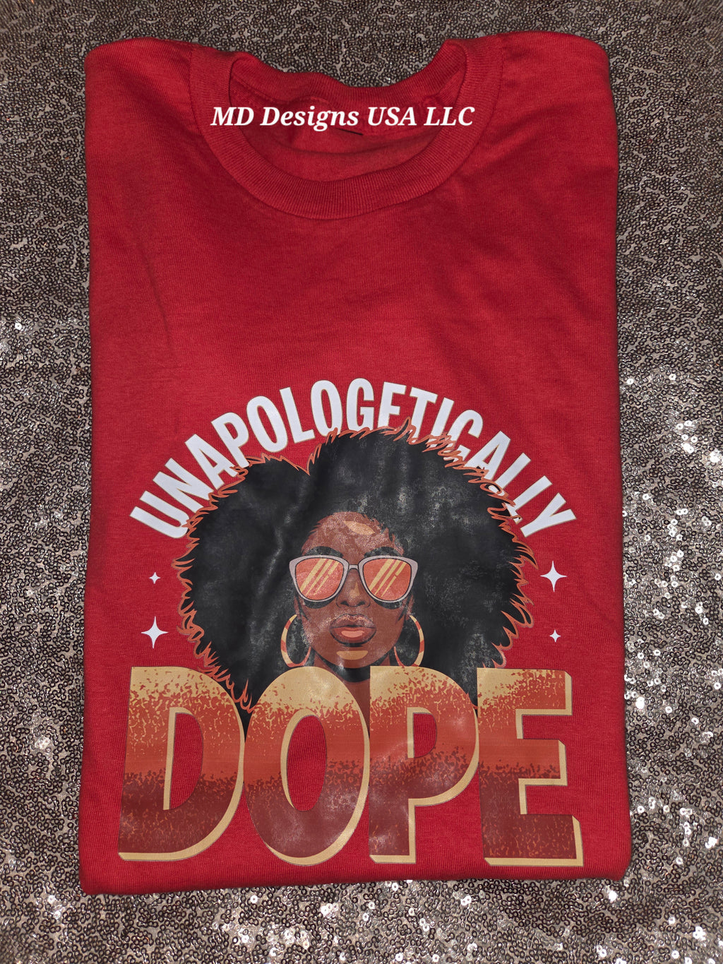 Red Crewneck Unapologetically Dope T-Shirt
