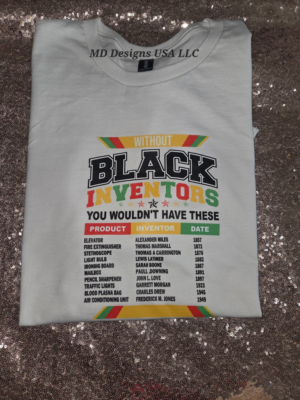 White Crewneck Black Inventors T-Shirt