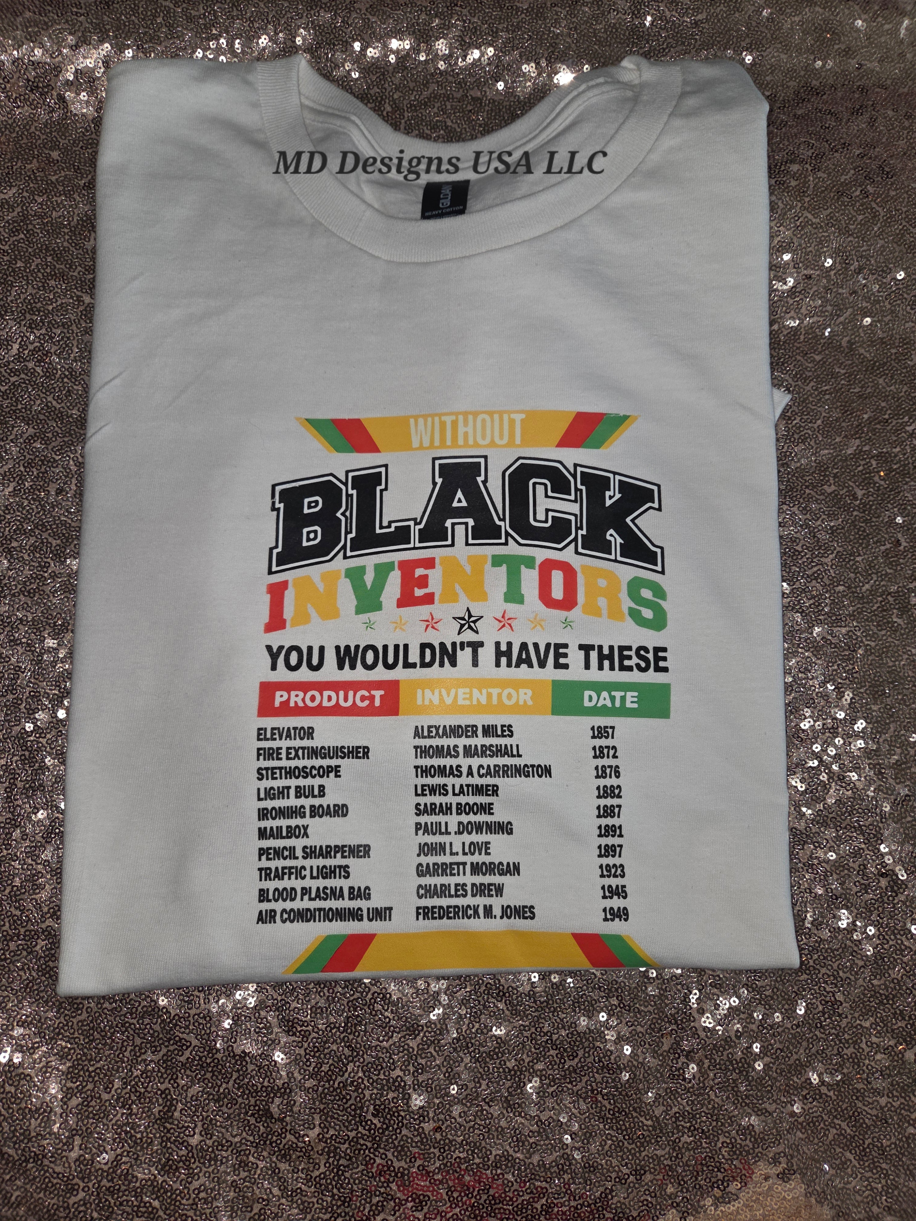 White Crewneck Black Inventors T-Shirt