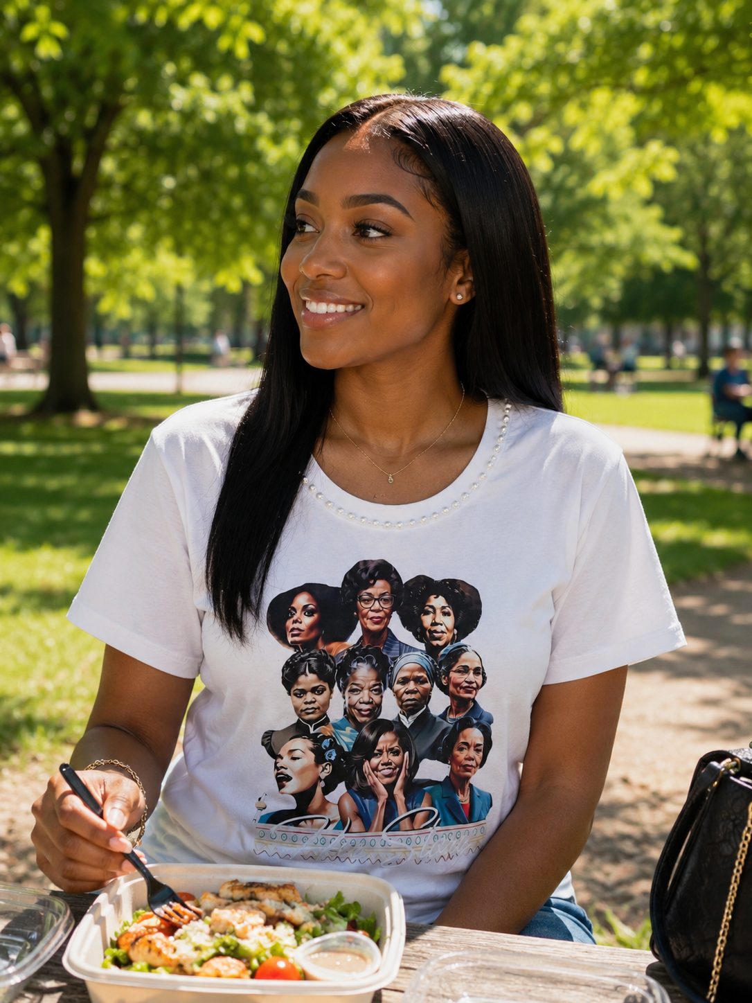 White Pearl Crewneck Her Story T-Shirt