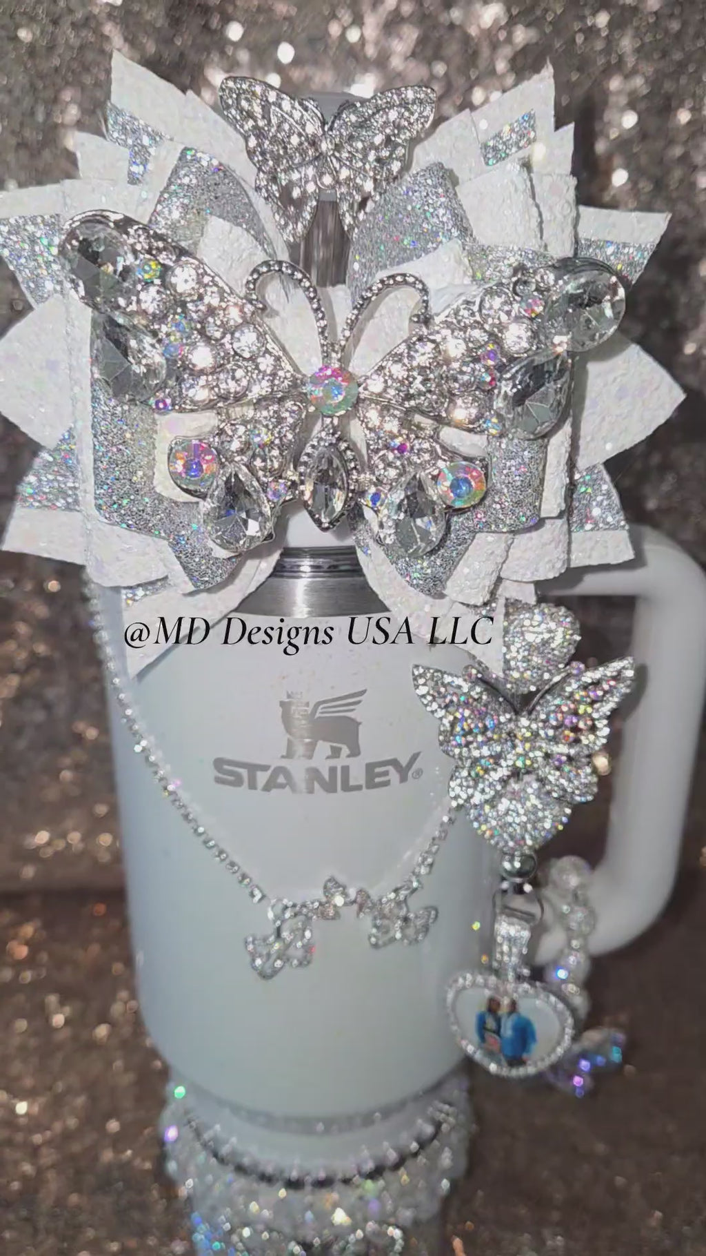Iridescent Diamond Butterfly Accessory Set